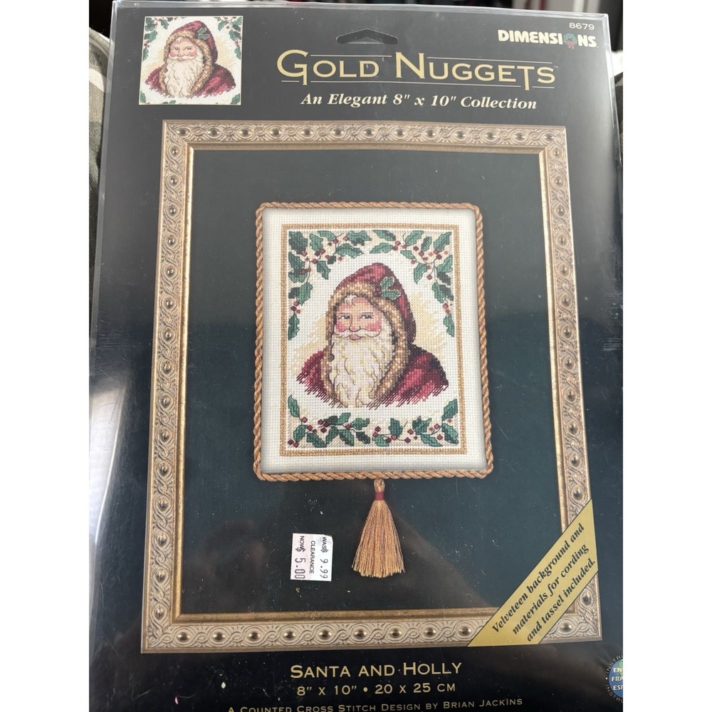 Dimensions‎ Gold Nuggets Cross Stitch Kit "Santa And Holly" 8679